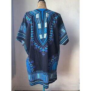 Klub Kool Brand Unisex Kente African Print Dashiki Pocketed Shirt Smock XXL EUC